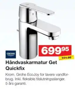 Bauhaus Håndvaskarmatur Get Quickfix tilbud