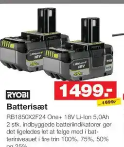 Bauhaus RYOBI Batterisæt tilbud