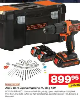 Bauhaus BLACK+DECKER Akku Bore-/skruemaskine m. slag 18V tilbud