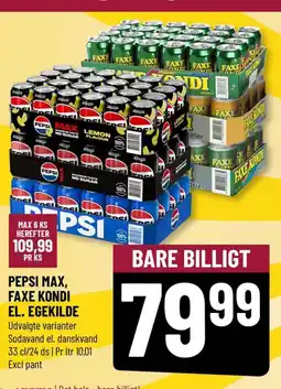 Løvbjerg PEPSI MAX, FAXE KONDI EL. EGEKILDE Udvalgte varianter tilbud