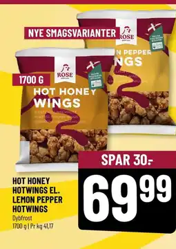 Løvbjerg Hot honey hotwings el. lemon pepper hotwings tilbud
