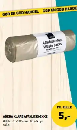 XL-BYG ABENA KLARE AFFALDSSÆKKE tilbud