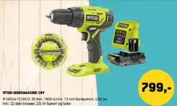 XL-BYG RYOBI BOREMASKINE 18V tilbud