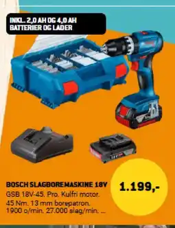 XL-BYG BOSCH SLAGBOREMASKINE 18V tilbud