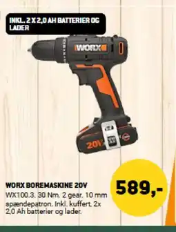WORX BOREMASKINE 20V
