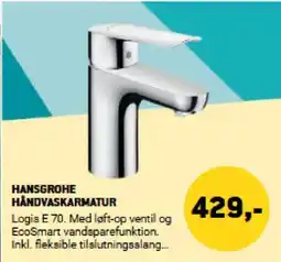 XL-BYG HANSGROHE HÅNDVASKARMATUR tilbud