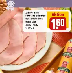 REWE DE Zimmermann Farmland Schinken über Buchenholz tilbud