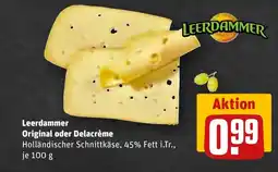 REWE DE Leerdammer Original oder Delacrème tilbud