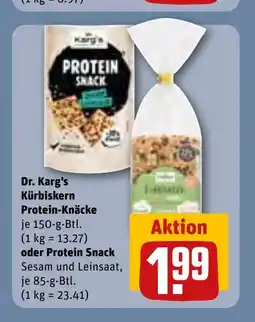 REWE DE Dr. Karg's Kürbiskern Protein-Knäcke tilbud