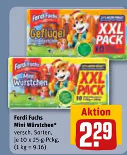 REWE DE Ferdi Fuchs Mini Würstchen* tilbud