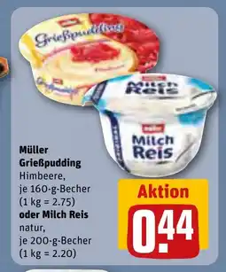 REWE DE Müller Grießpudding Himbeere, tilbud