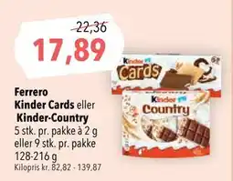 Citti Ferrero Kinder Cards eller Kinder-Country tilbud