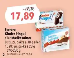 Citti Ferrero Kinder Pingui eller Mælkesnitter tilbud