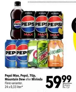 Citti Pepsi Max, Pepsi, 7Up, Mountain Dew eller Mirinda tilbud