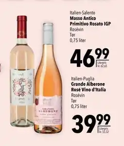 Citti Masso Antico Primitivo Rosato IGP tilbud