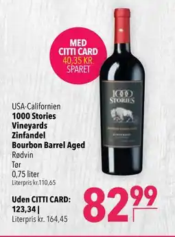 Citti 1000 Stories Vineyards Zinfandel Bourbon Barrel Aged tilbud