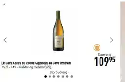 Imerco Le Cave Cotes du Rhone Gigondas La Cave Hvidvin tilbud