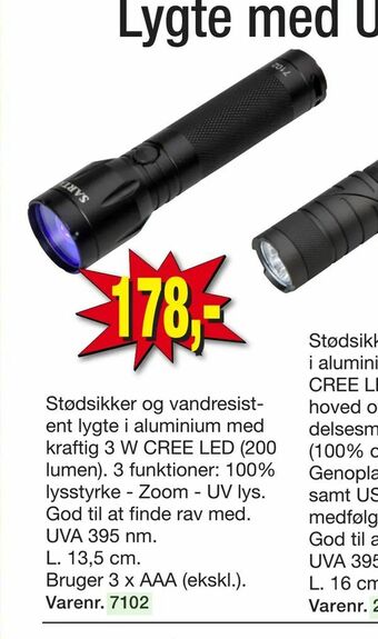 Harald Nyborg Lygte med UV lys tilbud