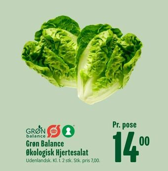 Min Købmand Grøn Balance Økologisk Hjertesalat tilbud