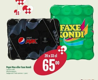 Min Købmand Pepsi Max eller Faxe Kondi tilbud
