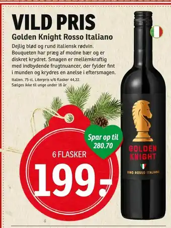 SPAR Golden Knight Rosso Italiano tilbud