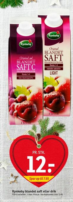 SPAR Rynkeby blandet saft eller drik tilbud