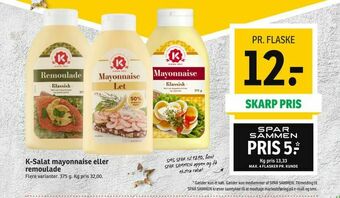 SPAR K-Salat mayonnaise eller remoulade tilbud