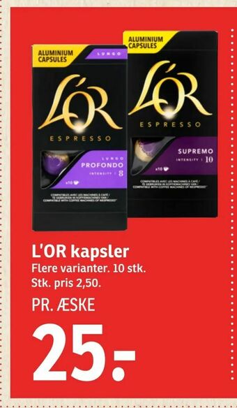 SPAR L'OR kapsler tilbud