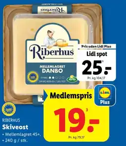 Lidl RIBERHUS Skiveost tilbud