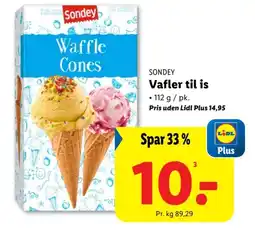 Lidl SONDEY Vafler til is tilbud