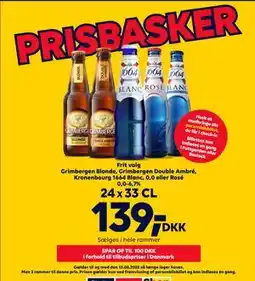 BorderShop Grimbergen Blonde, Grimbergen Double Ambré, Kronenbourg 1664 Blanc, 0,0 eller Rosé 0,0-6,7% tilbud