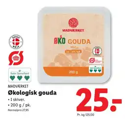 Lidl MADVÆRKET Økologisk gouda tilbud