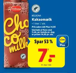 Lidl MILBONA Kakaomælk tilbud