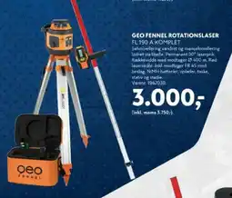 Davidsen GEO FENNEL ROTATIONSLASER FL 190 A KOMPLET tilbud