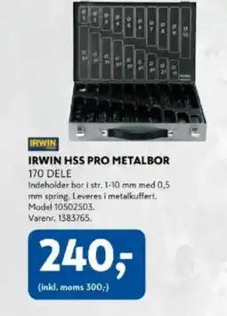 Davidsen IRWIN IRWIN HSS PRO METALBOR 170 DELE tilbud