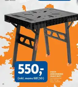 Davidsen STACO ARBEJDSBORD HEAVY DUTY tilbud