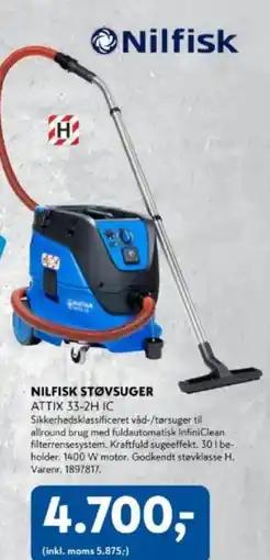 Davidsen NILFISK STØVSUGER ATTIX 33-2H IC tilbud