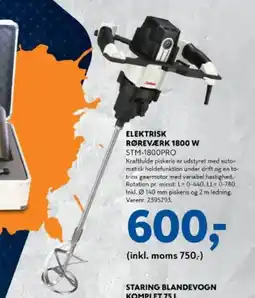 Davidsen ELEKTRISK RØREVÆRK 1800 W tilbud