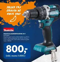 Davidsen MAKITA SLAGBOREMASKINE 18 V DHP484Z tilbud