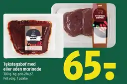 Coop 365 Tykstegsbøf med eller uden marinade tilbud