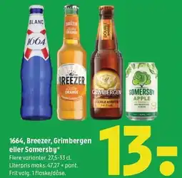 Coop 365 1664, Breezer, Grimbergen eller Somersby tilbud