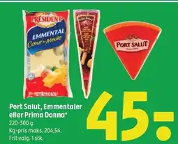 Coop 365 Port Salut, Emmentaler eller Prima Donna tilbud