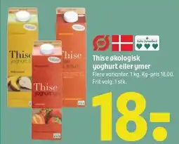 Coop 365 Thise økologisk yoghurt eller ymer tilbud