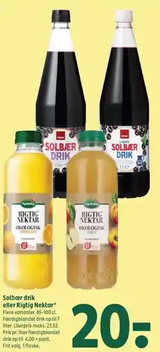 Coop 365 Solbær drik eller Rigtig Nektar tilbud