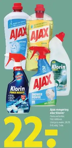 Coop 365 Ajax rengøring eller Klorin tilbud