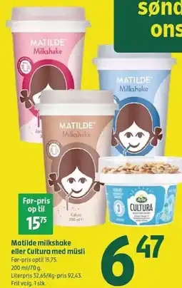 Coop 365 Matilde milkshake eller Cultura med müsli tilbud