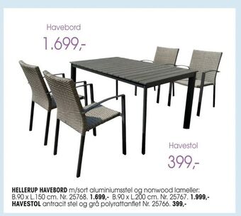 Daells Bolighus Hellerup havebord tilbud