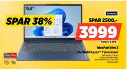 Power LENOVO IdeaPad Slim 3 Kraftfuld Ryzen™ 7 processor tilbud