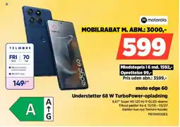 Power Moto edge 60 Understøtter 68 W TurboPower-opladning tilbud
