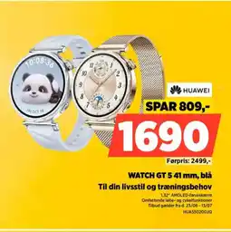 Power HUAWEI Watch GT 5 41 mm, blå tilbud